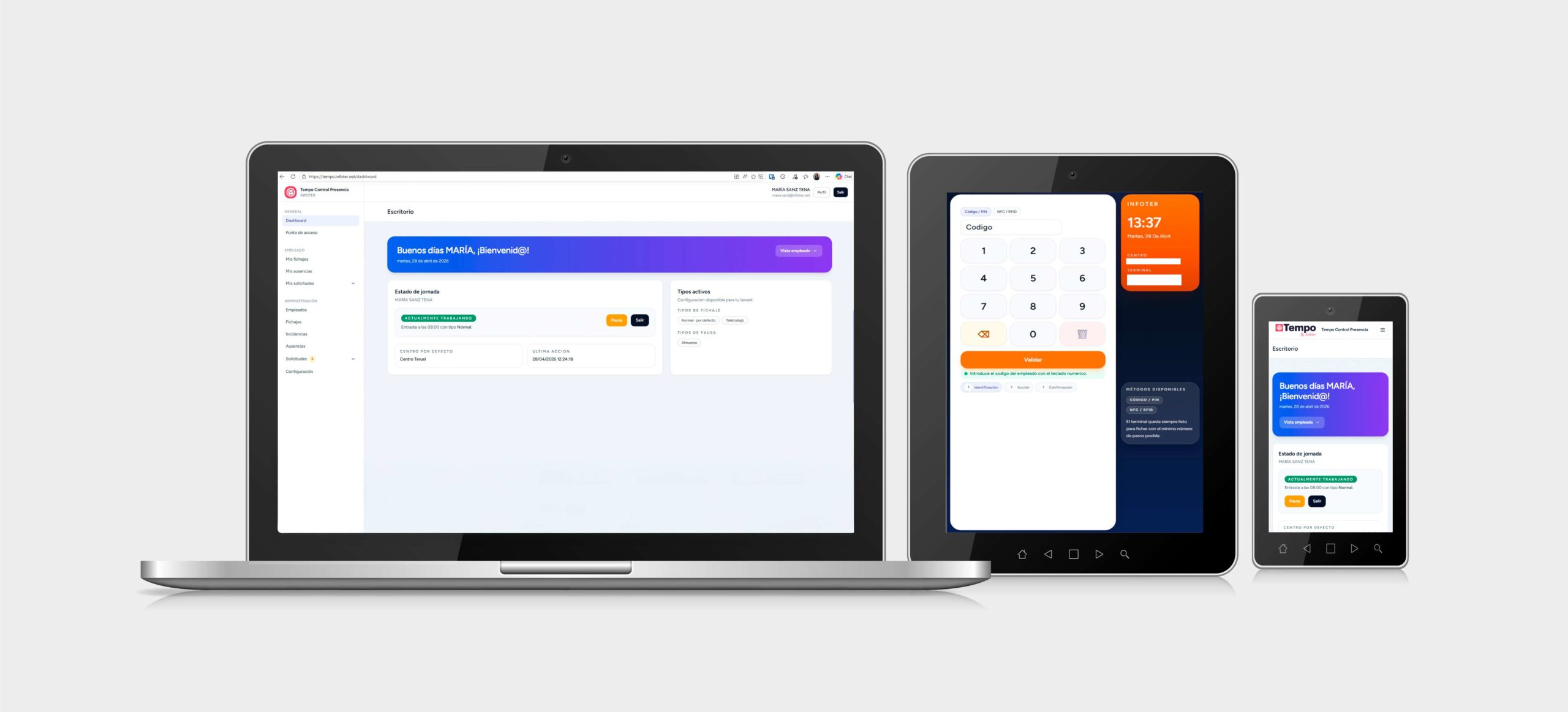 Tempo, Control horario para empresas Tempo, Control horario para empresas